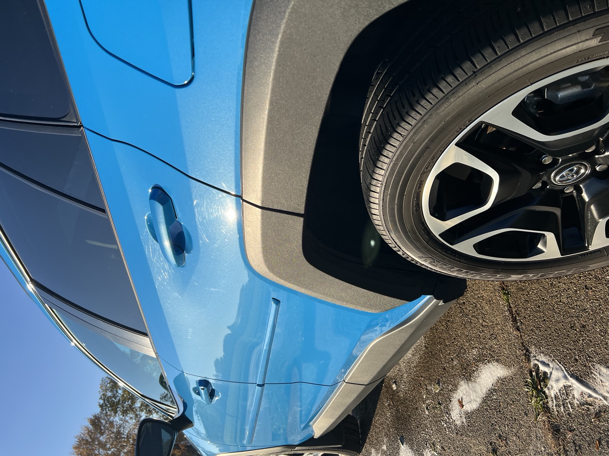 Car before paint wheeling